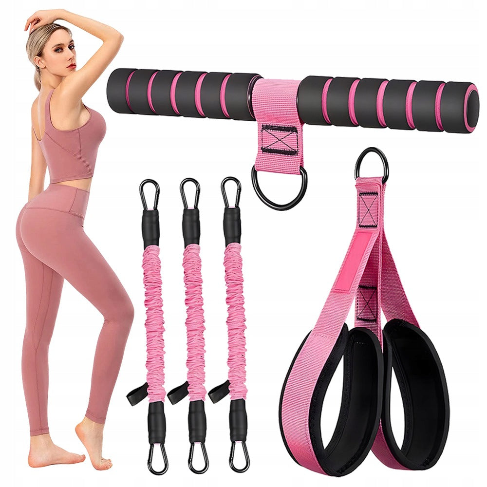 Expander Abdominal Exercise Rubber Stretch Resistance Tape Training 30 lbs