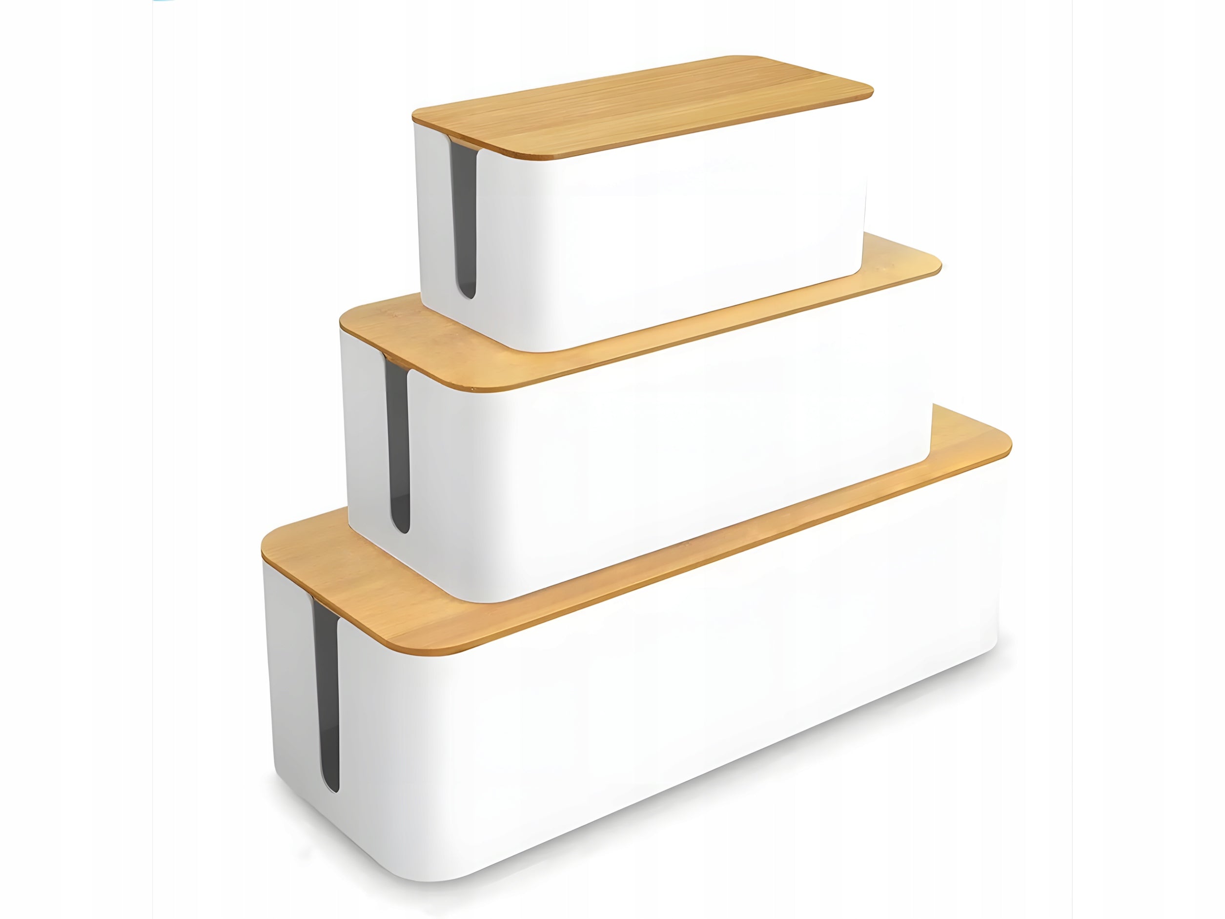Extension Cable Organizer White + Wood - M Box Model OR-1-12 M
