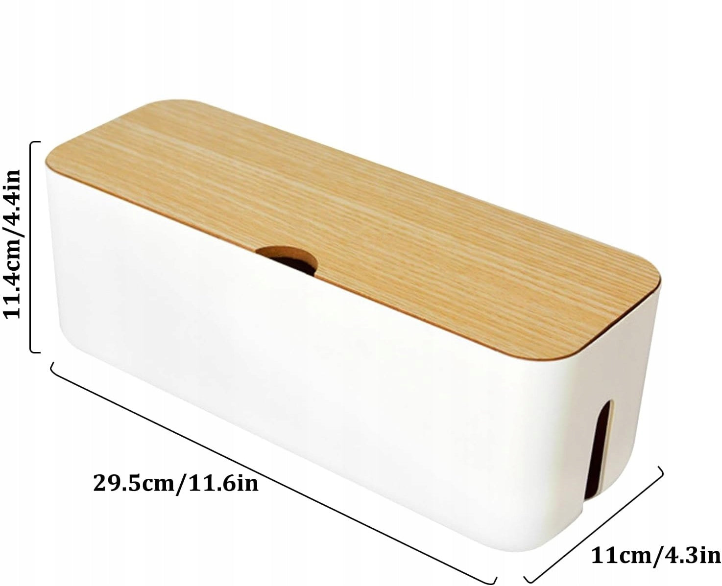 Extension Cable Organizer White + Wood Packaging status original
