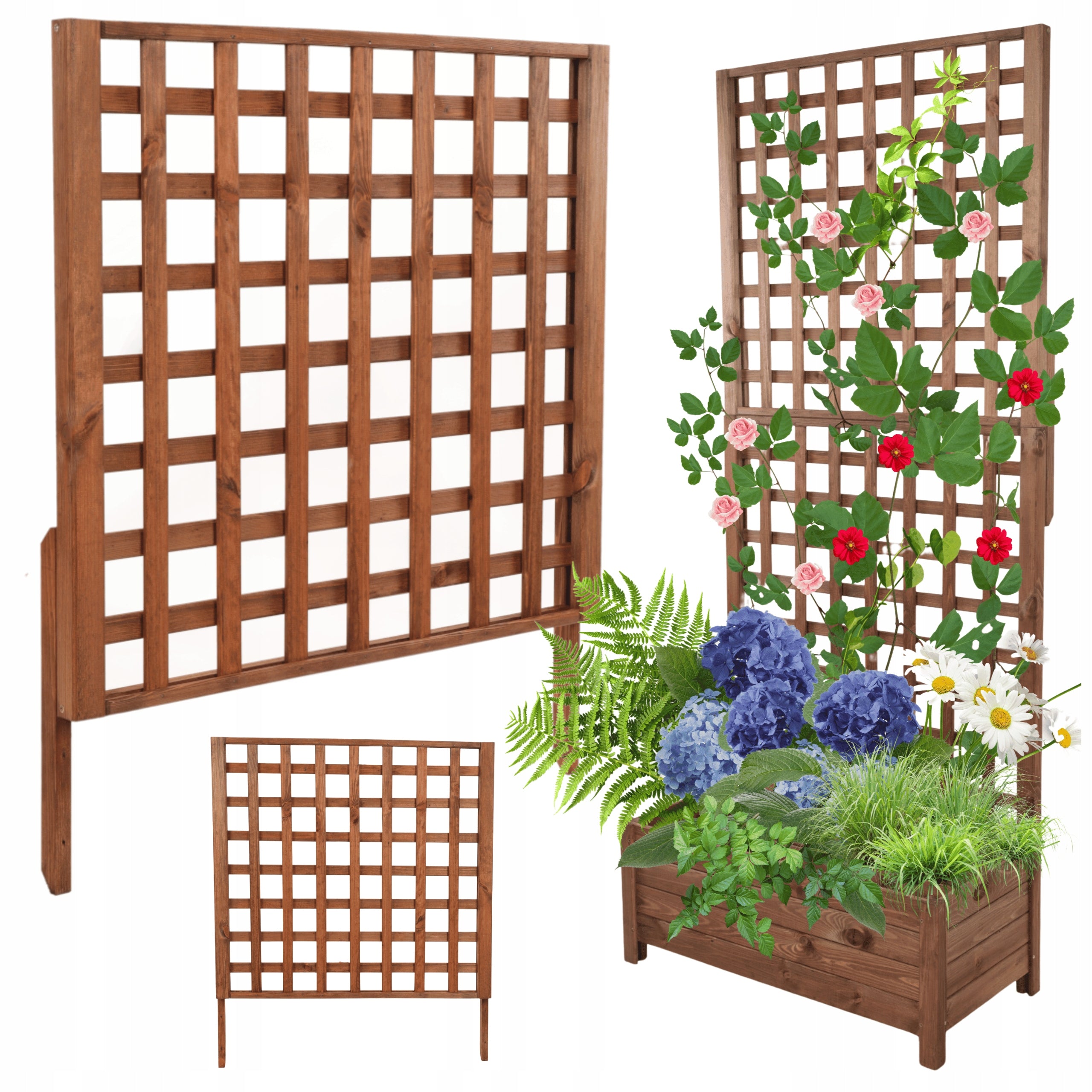 Extension for wooden garden pergola width 80cm MODULAR IMPREGNATION