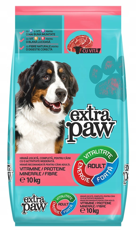 Extra Paw Beef – Dry Food for Dogs. Lots of vitamins. Large breeds 10 kg Manufacturer code 5941608000700