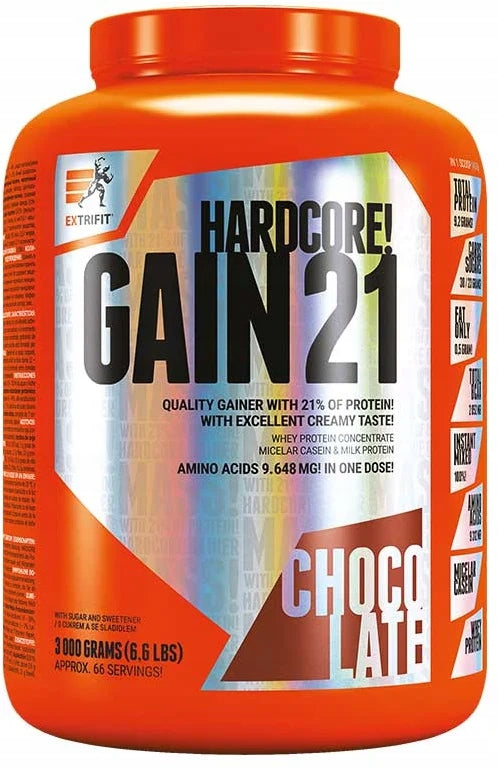 Extrifit Hardcore Gain 21 3000 g - čokoláda