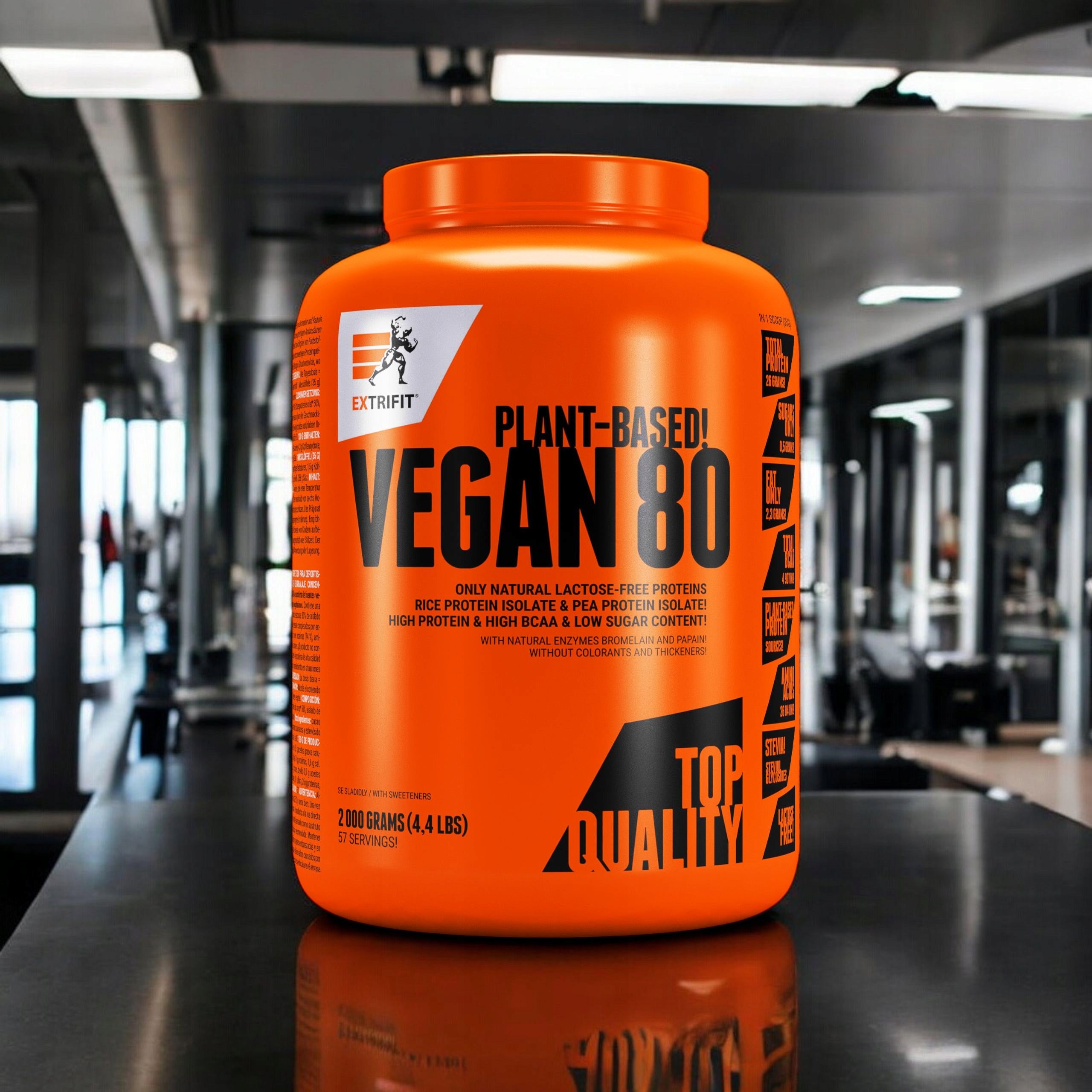 Extrifit VEGAN 80 2000 g VEGETABLE PROTEIN VEGAN ISOLATE PEAS RICE BCAA Packaging status original