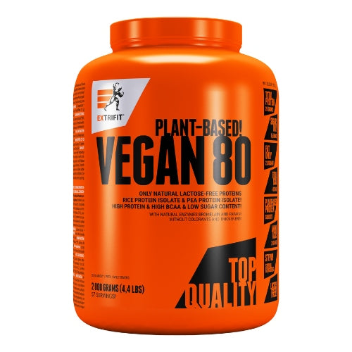 Extrifit VEGAN 80 2000g Vegan Vegetable Protein BCAA Isolate Pea Rice Expiration date at least six months from the date of purchase
