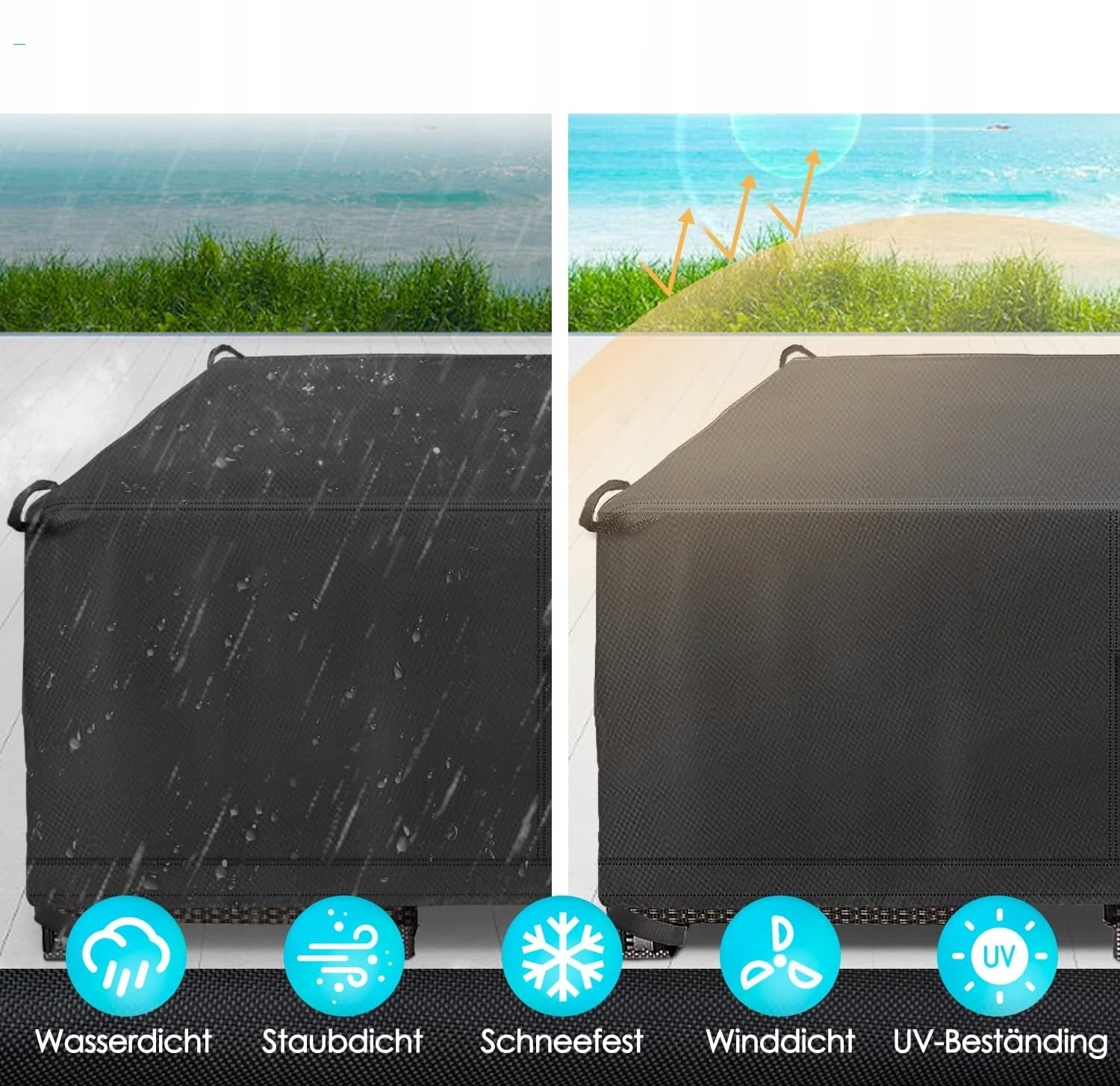 Eyein Garden Cover Set 170 x 95 x 74 cm Black, OXFORD 420D EAN (GTIN) 5014555067499