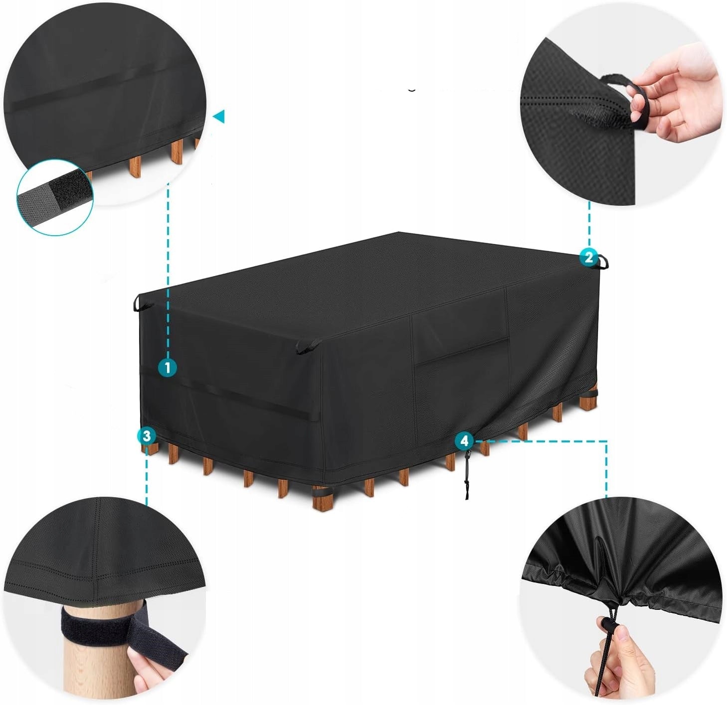 Eyein Garden Cover Set 170 x 95 x 74 cm Black, OXFORD 420D Manufacturer no brand