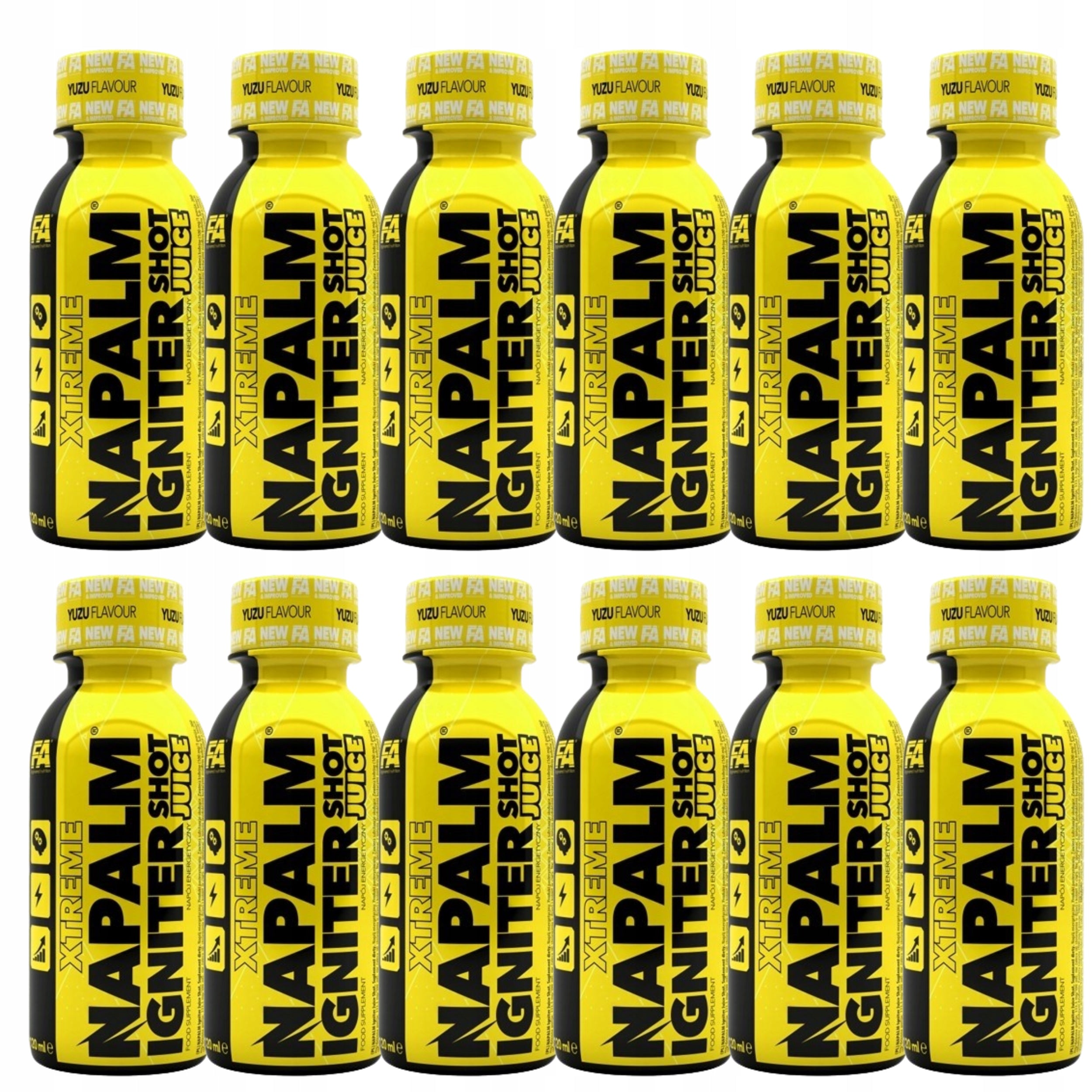 FA NAPALM Igniter SHOT Pack of 12x120 ml Pre-workout Yuzu