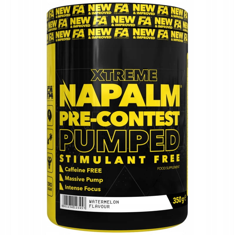 FA XTREME NAPALM PRE CONTEST PUMPED STIMULANT FREE 350G DRAGON FRUIT