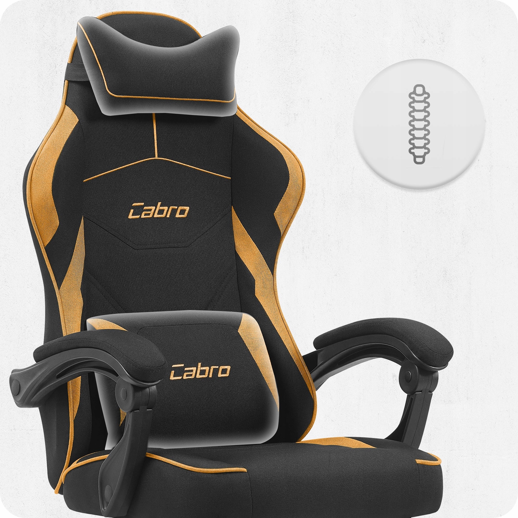 FABRIC GAMING CHAIR CABRO C502 ORANGE-BLACK FABRIC Furniture depth 54 cm