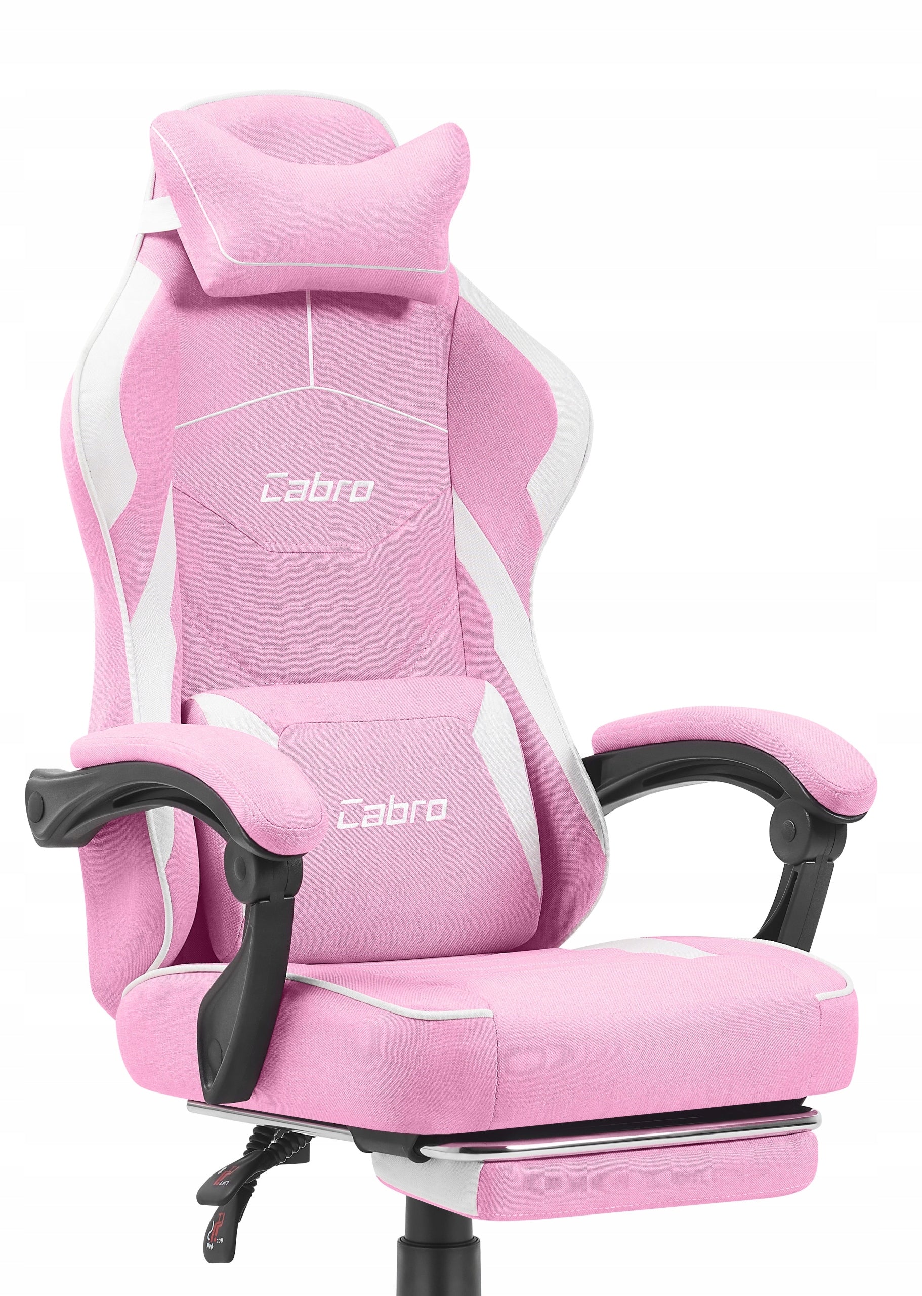 FABRIC GAMING CHAIR CABRO C502 PINK WHITE FABRIC