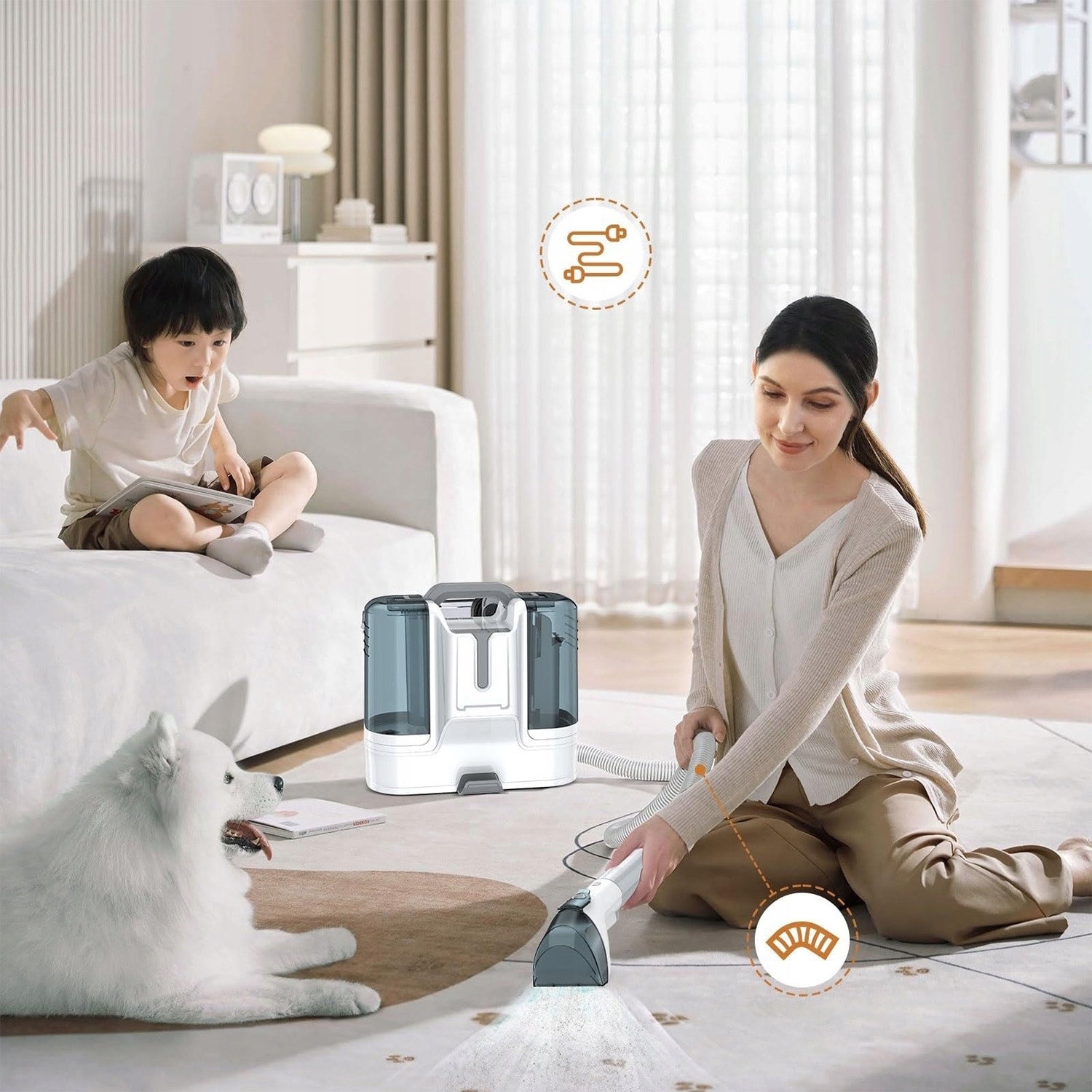 FABRIC VACUUM CLEANER SMALL SPRAY-SUCTION MACHINE STRONG CLEANING 450W Model M-304 AC