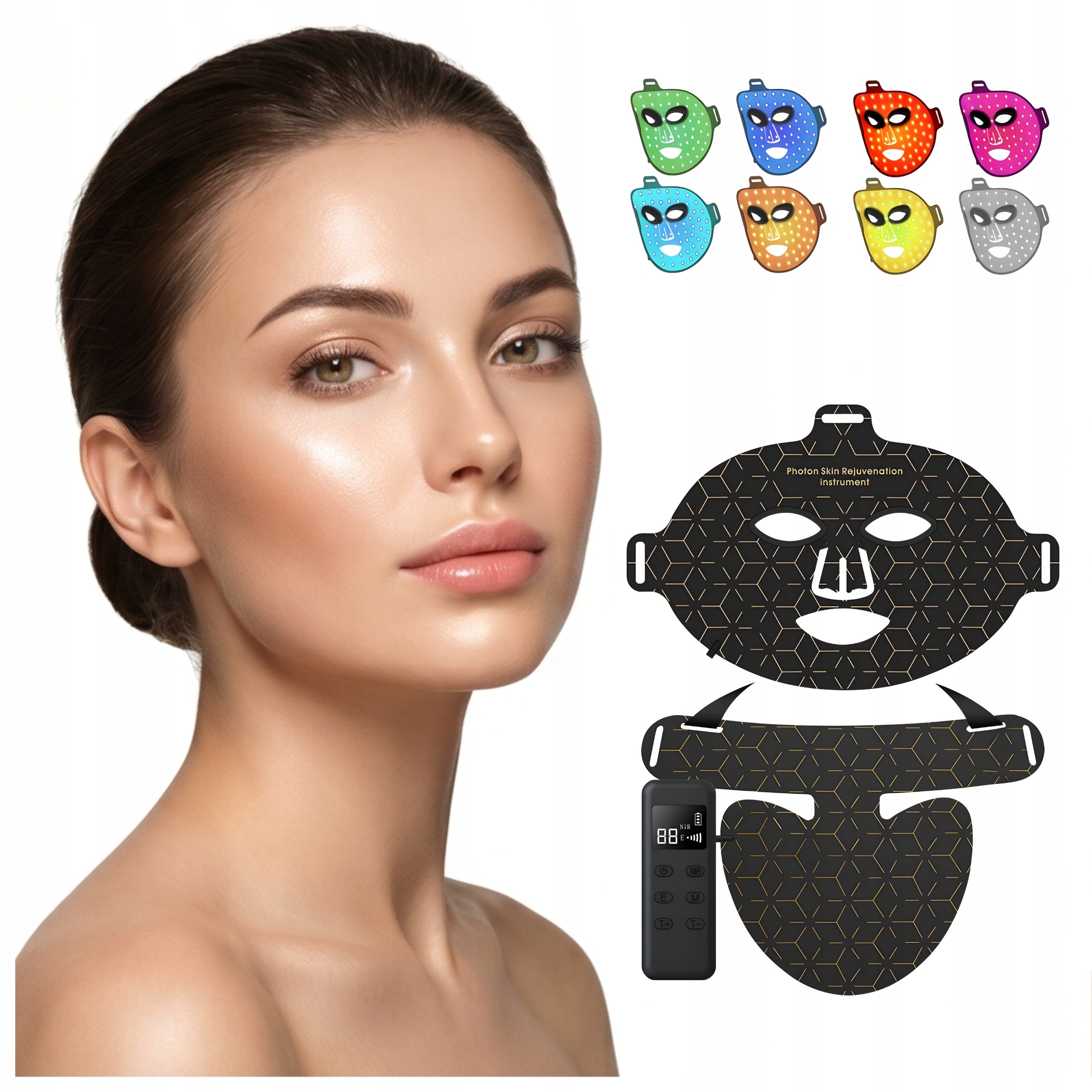 FACE MASK WITH LED COLLAR NON-INVASIVE DEVICE TO IMPROVE THE APPEARANCE