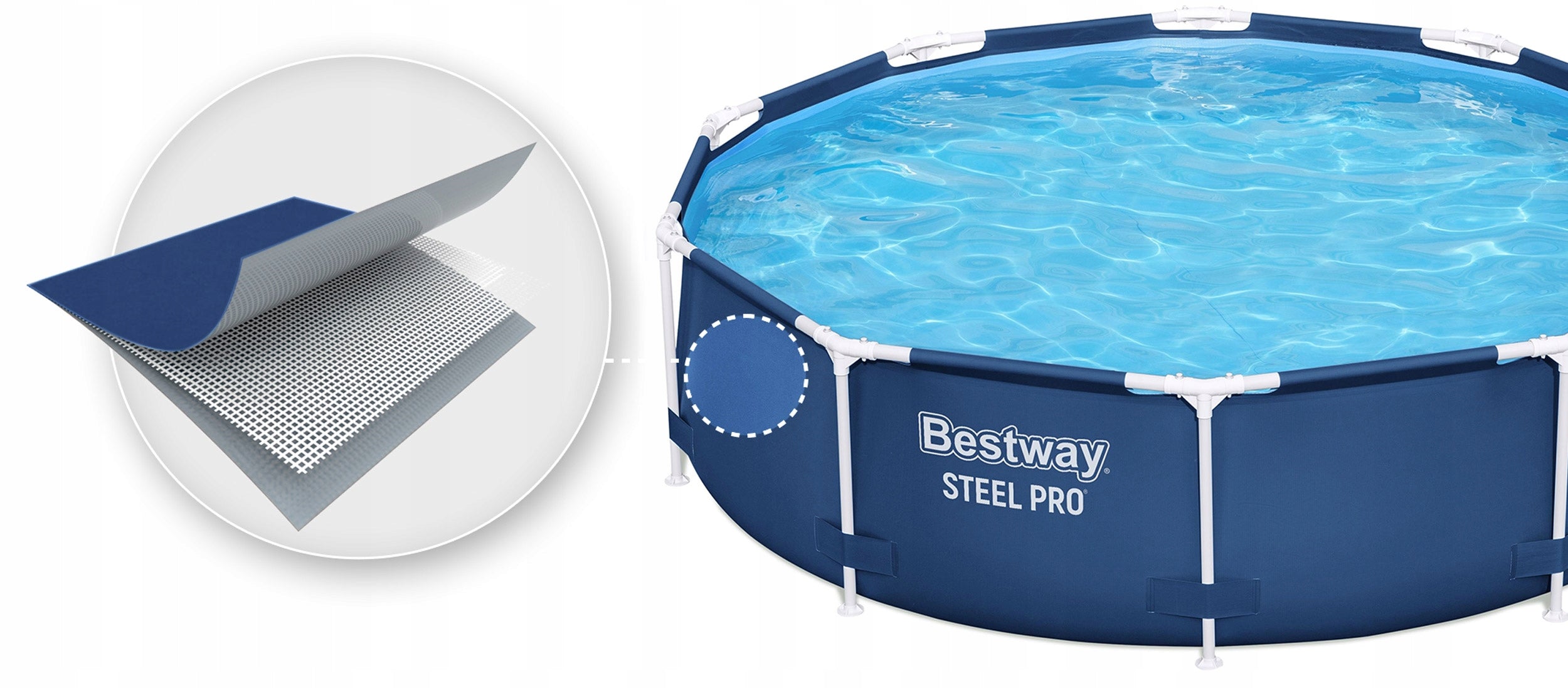 FAMILY GARDEN RACK POOL WITH PUMP 305x76cm Bestway Set Max 16in1 Length 274 cm