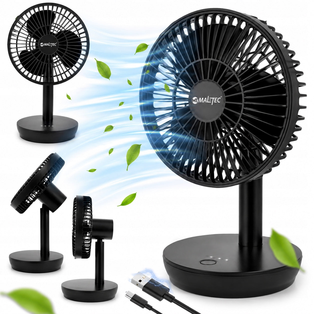 FAN DESKSTANDING QUIET SMALL BLACK USB WIRELESS 4000