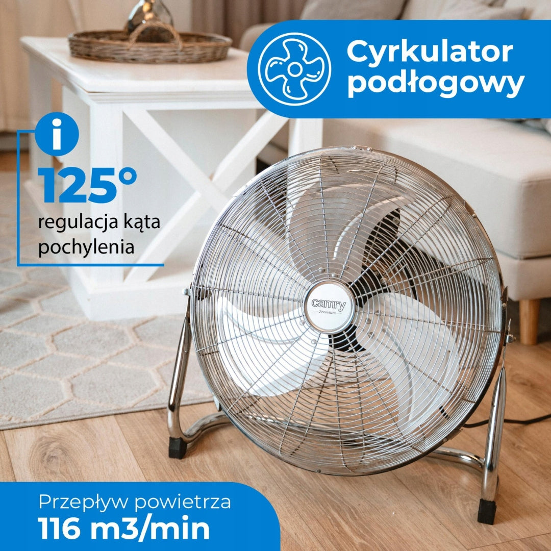 FAN FLOOR CIRCULATOR WINDMILL STRONG 45CM ADJUSTABLE Dominant color silver/gray