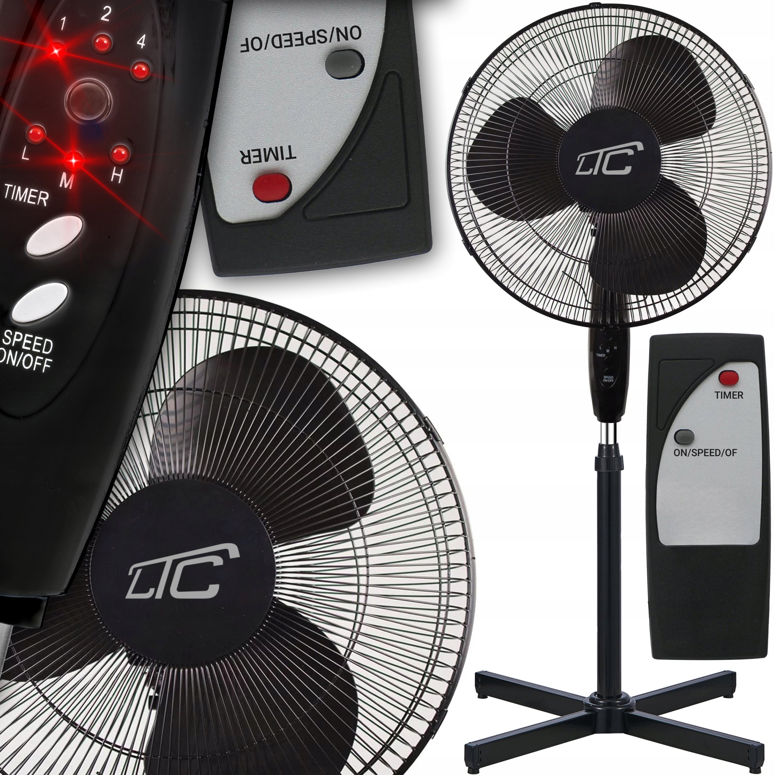 FAN FLOOR FAN standing QUIET STRONG OSCILLATION 50W 125cm REMOTE CONTROL