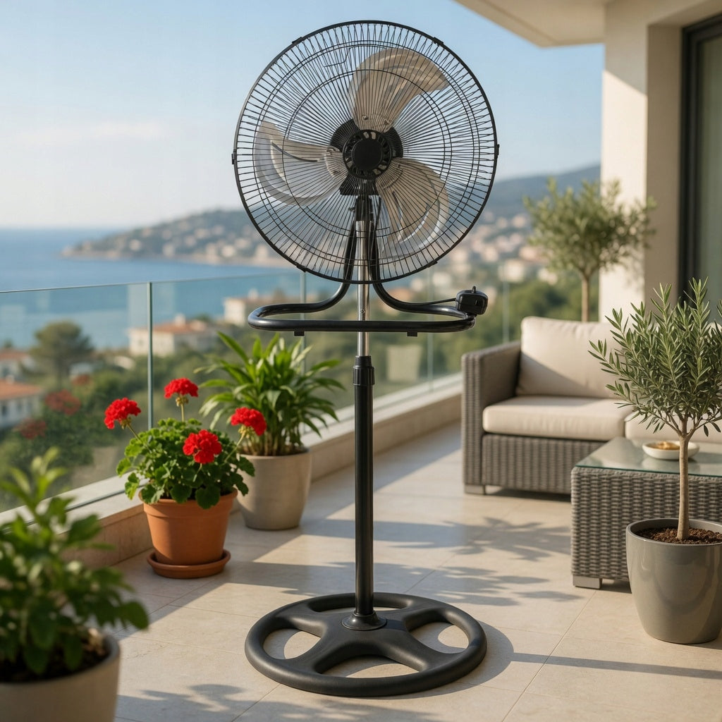 FAN FLOOR STANDING FAN QUIET 18″ INDUSTRIAL STRONG Dominant color black