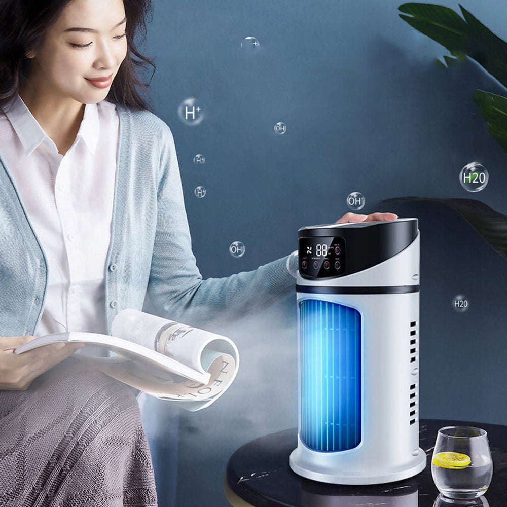 FAN MINI COLUMN FAN AIR CONDITIONER STANDING SPRAY COOLER Dominant color white