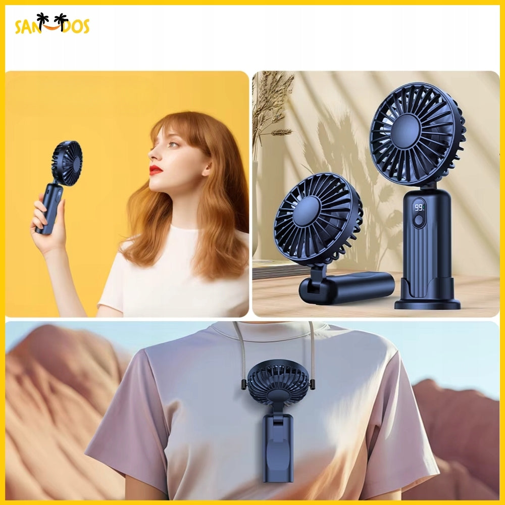 FAN MINI FAN USB HANDHELD PORTABLE OFFICE FAN GIFT Dominant color black