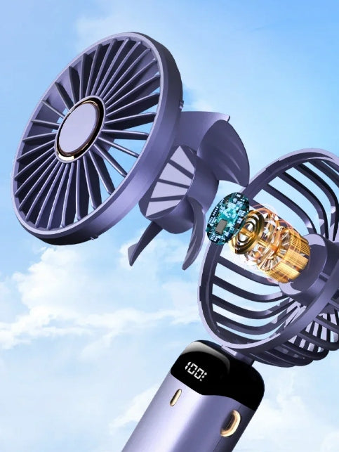 FAN MINI PORTABLE FOLDABLE HANDHELD USB LED 5 MODES QUIET POWERFUL BATTERY Fan type mini