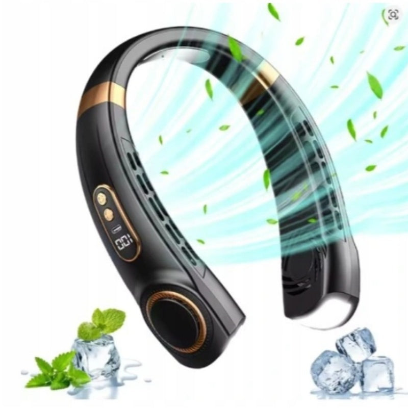 FAN NECK FAN PORTABLE AIR CONDITIONER CORDLESS BATTERY Dominant color black
