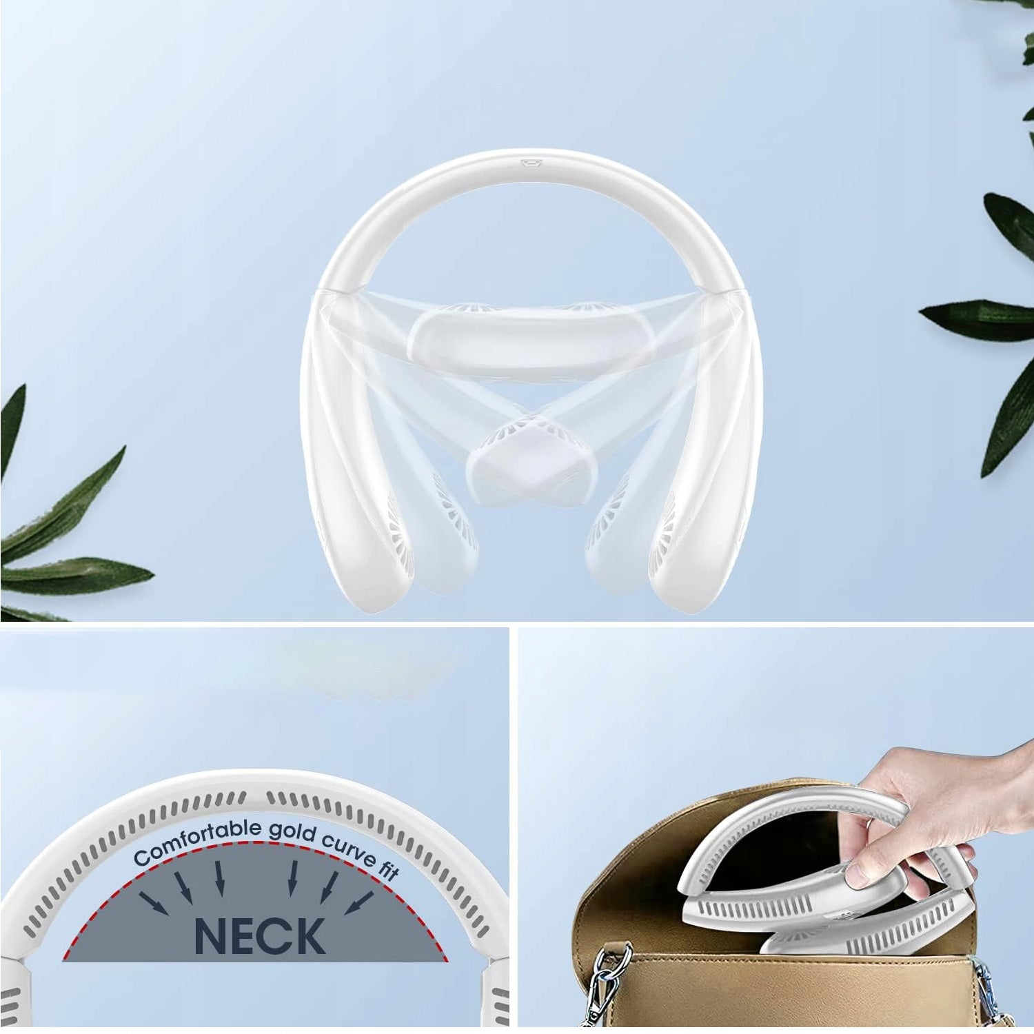 FAN NECK FAN WINDMILL WIRELESS AIR CONDITIONER 12HOURS 5000MAH Power 1 W