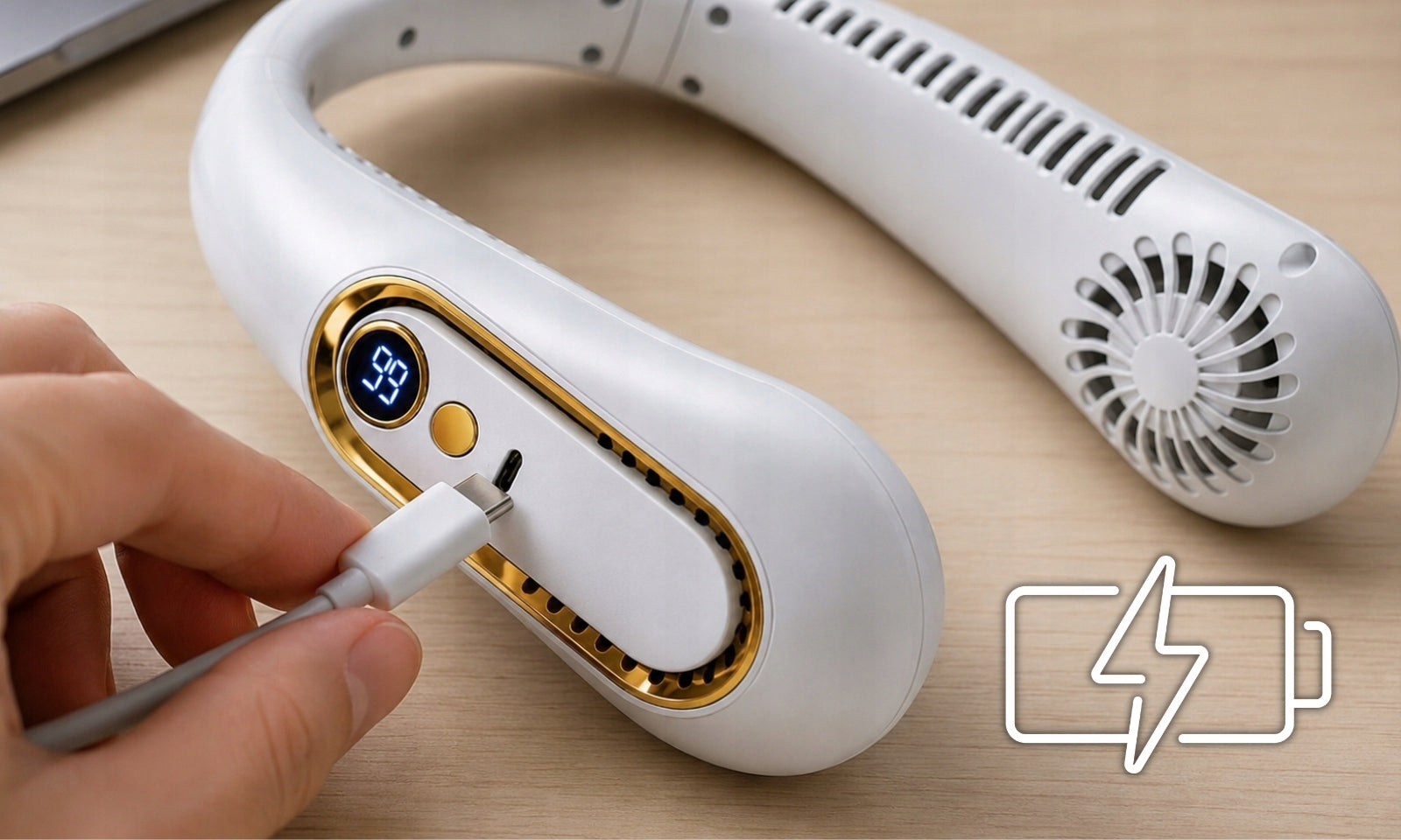 FAN NECK QUIET PORTABLE COOLING USB-C 5 MODES Fan type mini