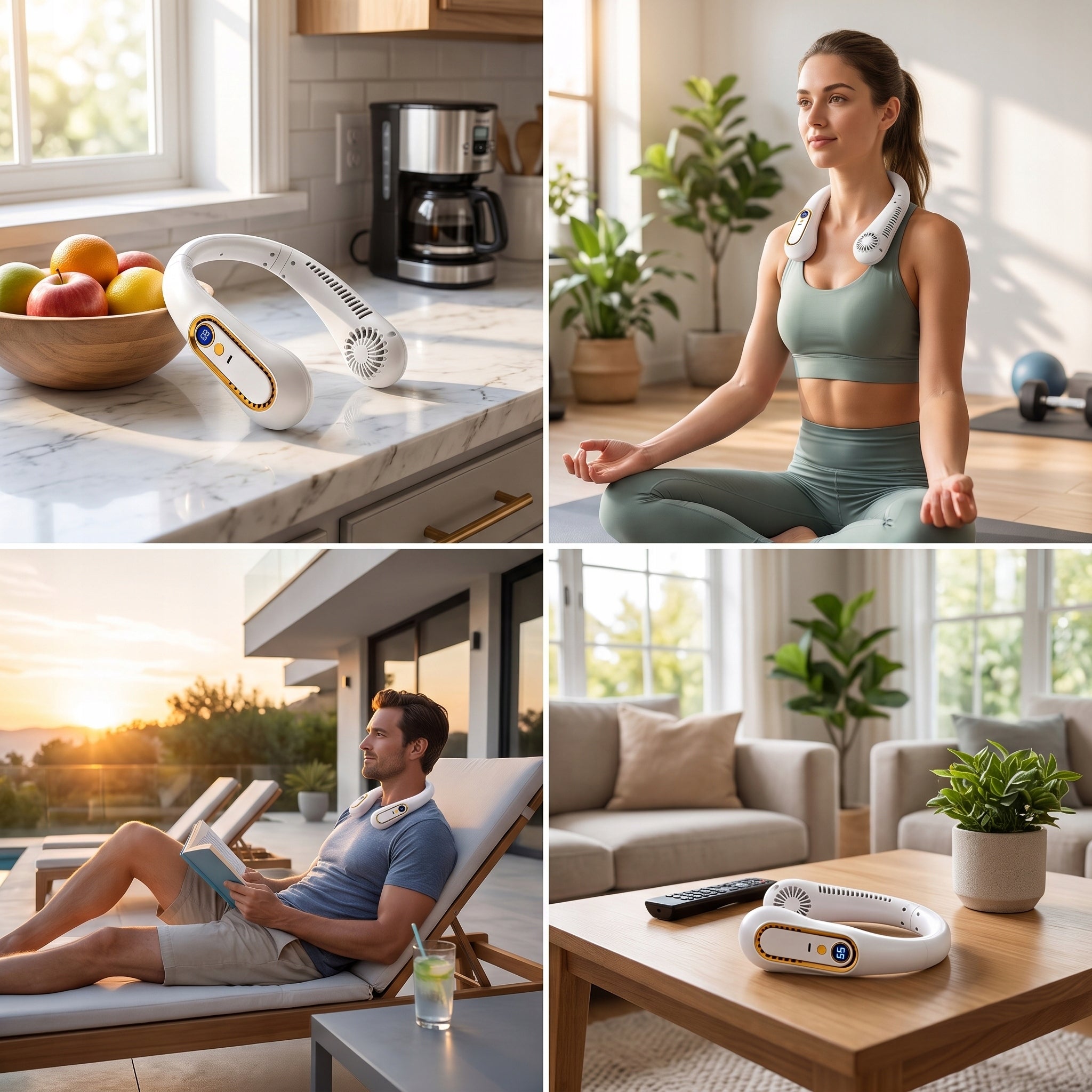 FAN NECK QUIET PORTABLE COOLING USB-C 5 MODES Model Wentylator na szyję