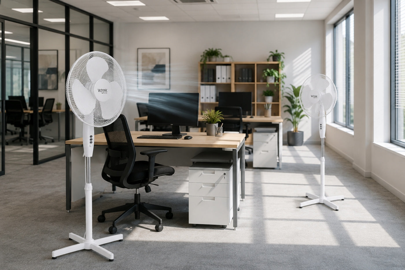 FAN STANDING FAN ADJUSTMENT OSCILLATION QUIET POWERFUL 40W SET OF 2 Functions oscillation tilt angle adjustment height adjustment