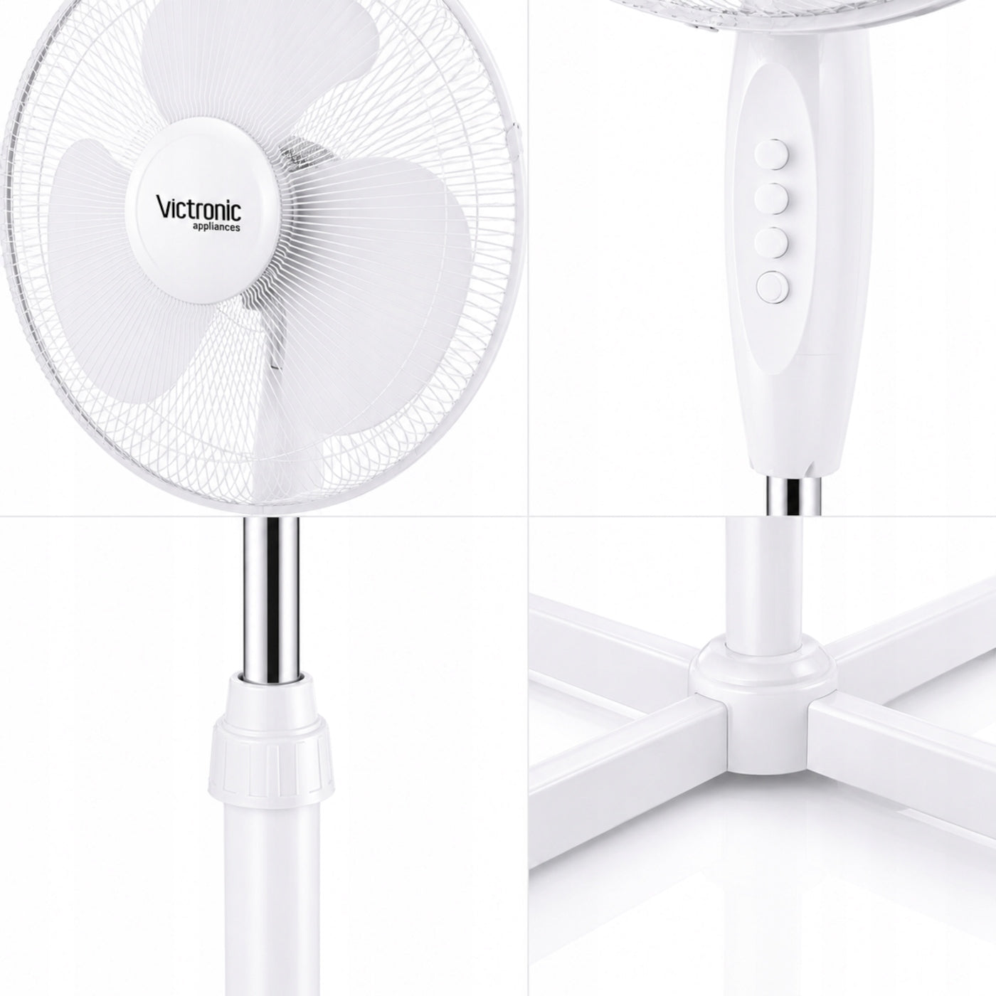 FAN STANDING FAN ADJUSTMENT OSCILLATION QUIET POWERFUL 40W SET OF 2 Packaging status original