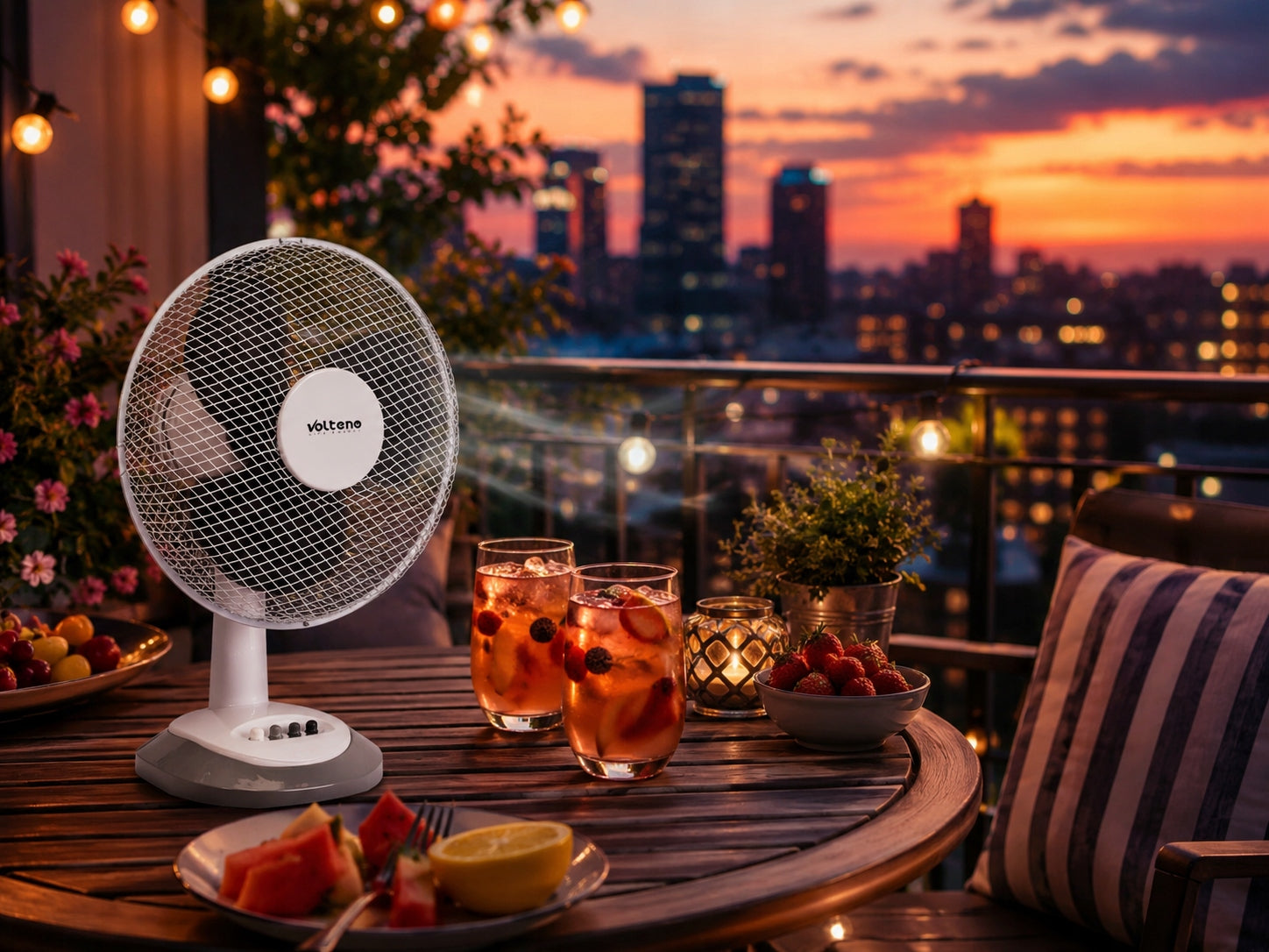 FAN TABLE FAN STANDING DESK OSCILLATION QUIET POWERFUL 30CM 35W Brand Volteno