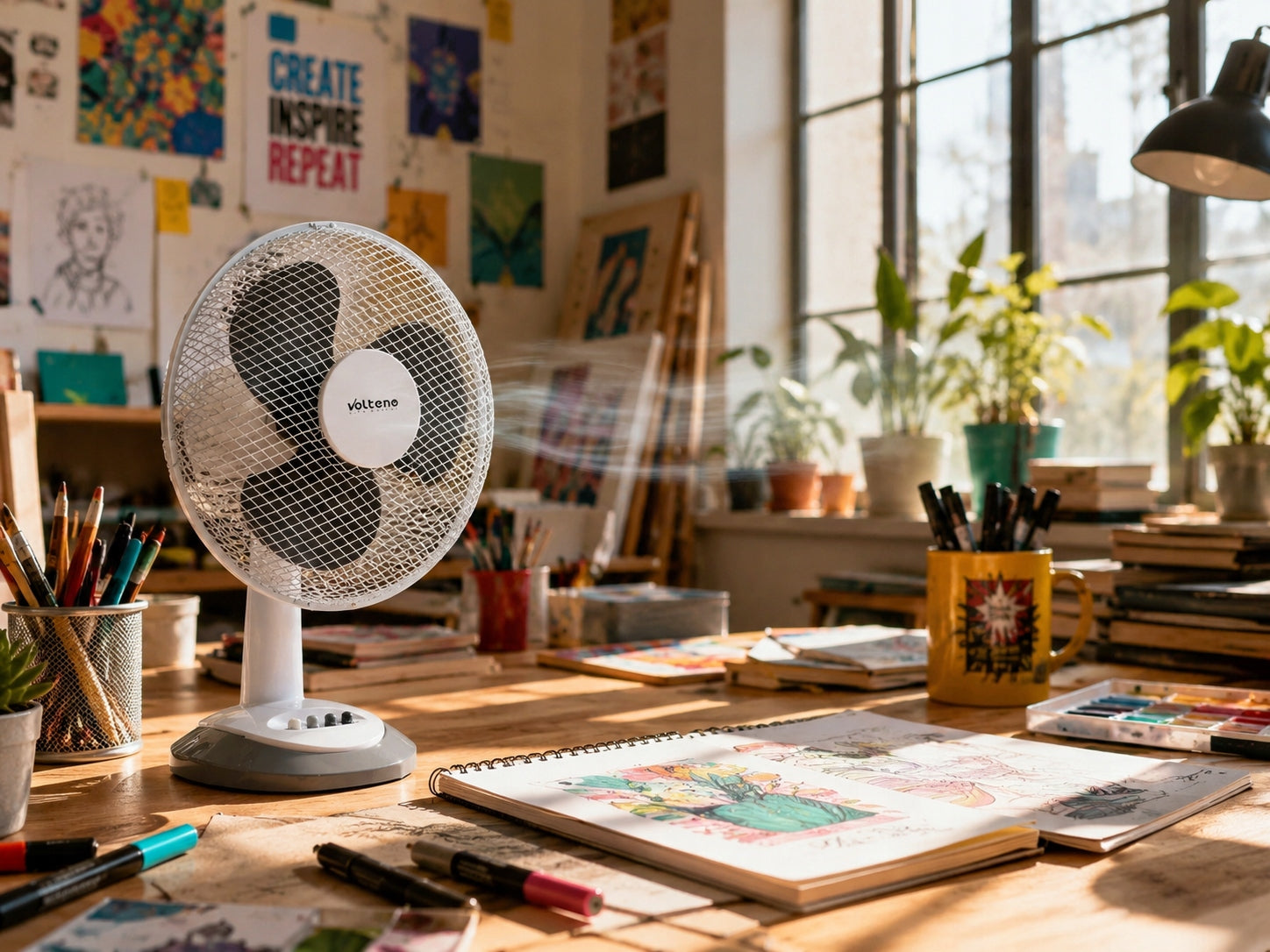 FAN TABLE FAN STANDING DESK OSCILLATION QUIET POWERFUL 30CM 35W Fan type floor