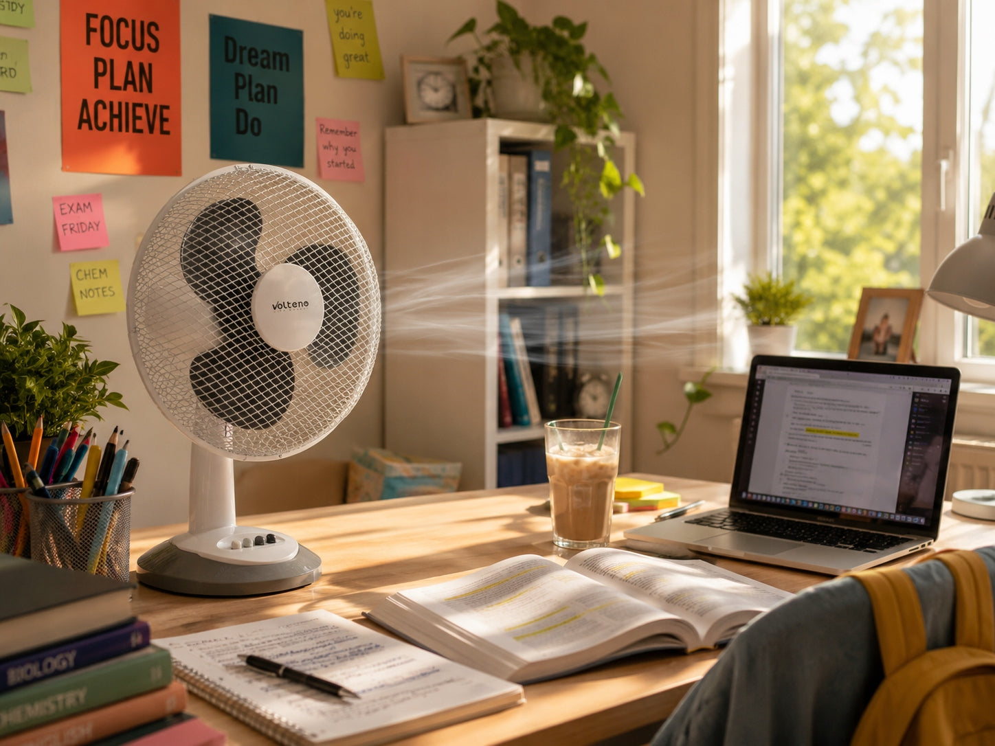 FAN TABLE FAN STANDING DESK OSCILLATION QUIET POWERFUL 30CM 35W Model voltenovo0024