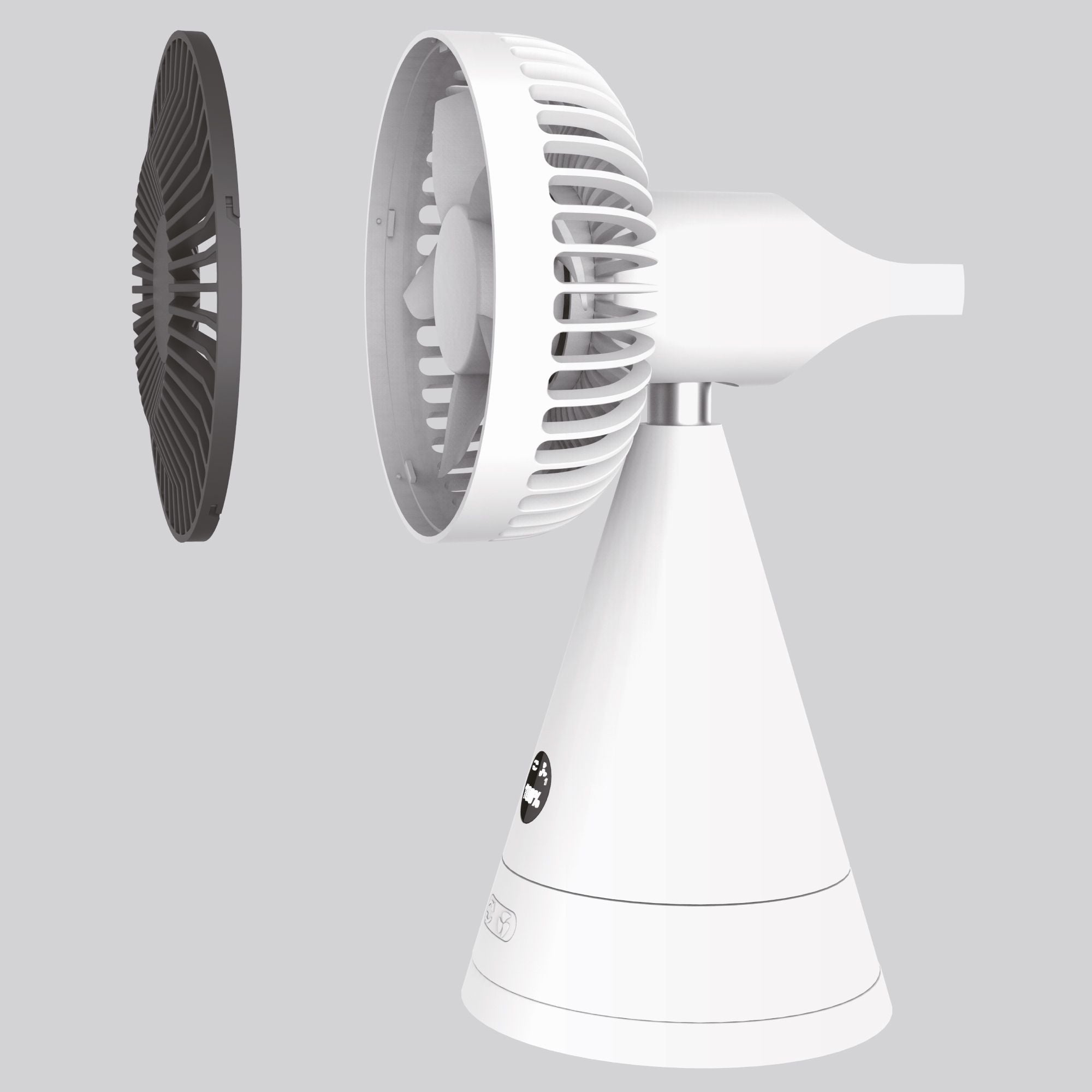 FAN VITAMMY DESK FAN PORTABLE RECHARGEABLE USB 4000 mAh Dominant color silver/gray