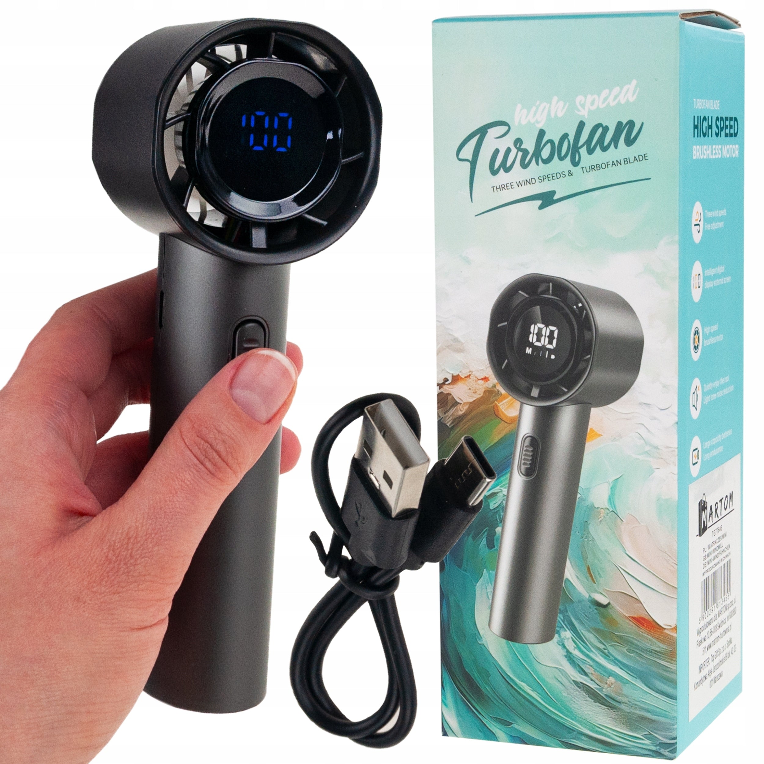 FAN WINDMILL MINI HANDHELD TRAVEL BEACH PORTABLE