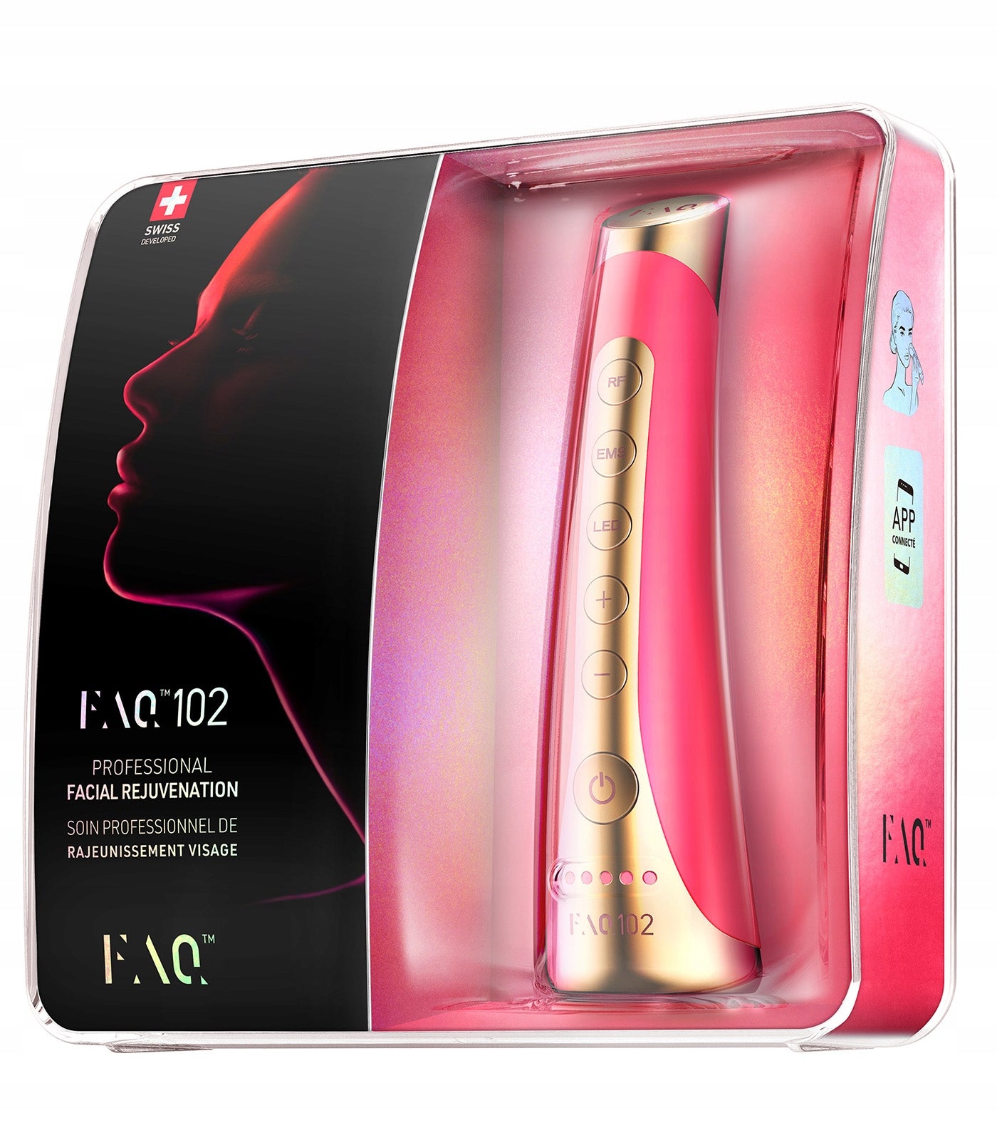 FAQ 102 - anti-aging on antenna with RF, EMS and LED anti-aging Product weight with unit packaging 0.47 kg