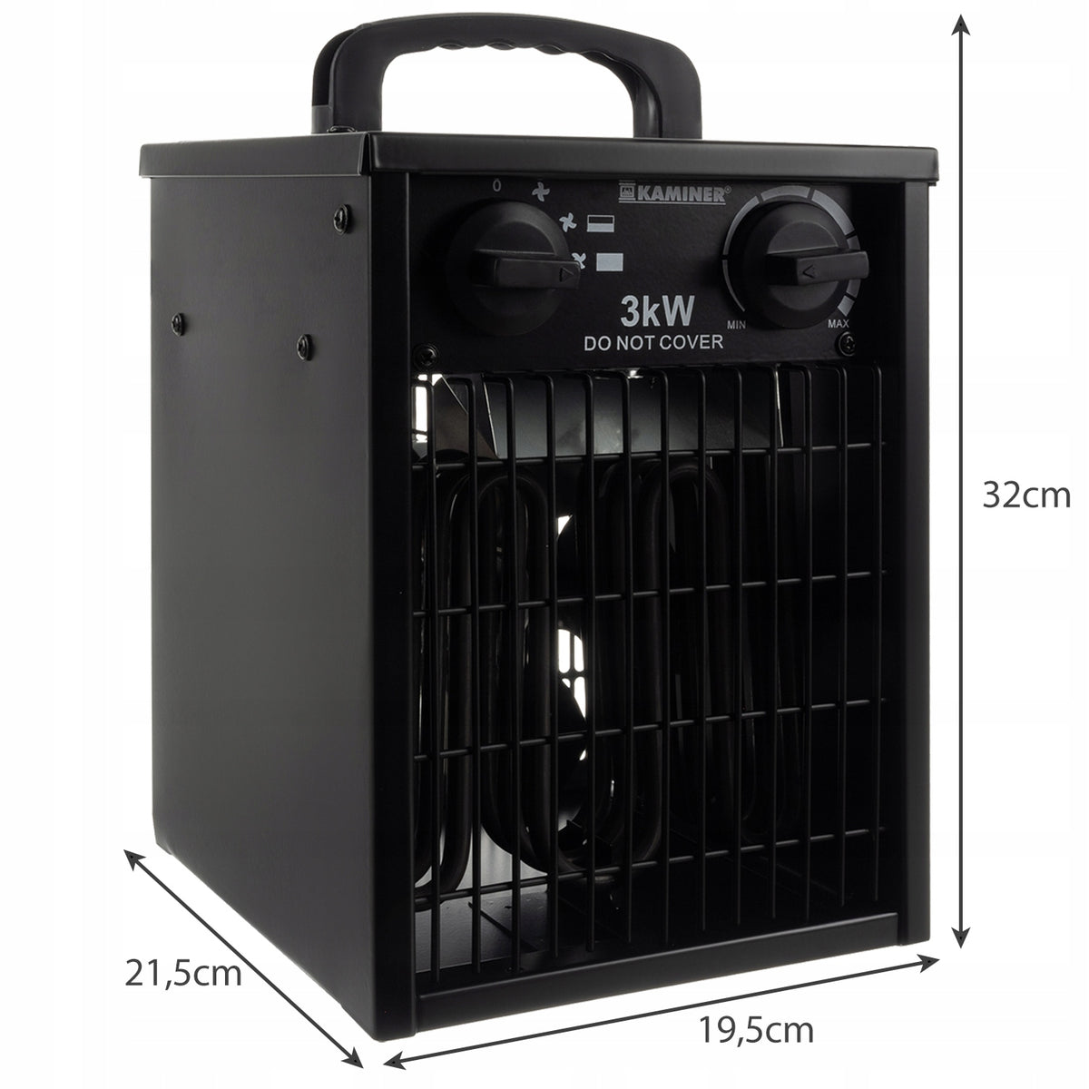 FARELKA ELECTRIC HEATER FAN HEATER THERMOSTAT 3kW 3000W Brand Kaminer