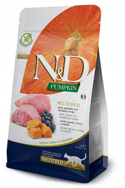 FARMINA N&D Pumpkin Feline Lamb & Blueberry Neutered Adult Cat Food, 300g Product weight 0.3 kg