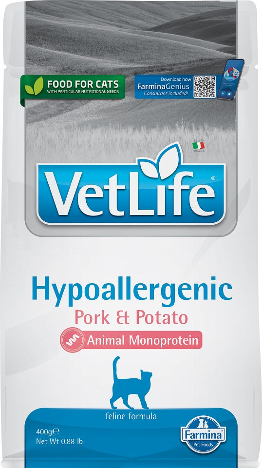 FARMINA Vet Life Hypoallergenic Adult Pork dietary food for cats 400g