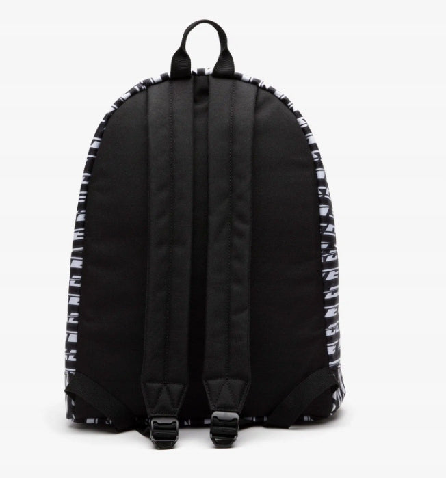 FASHIONABLE BACKPACK LACOSTE NH4223NZ BLACK WITH INSCRIPTIONS AND LOGO POCKET FOR laptop Manufacturer code nh4223nz