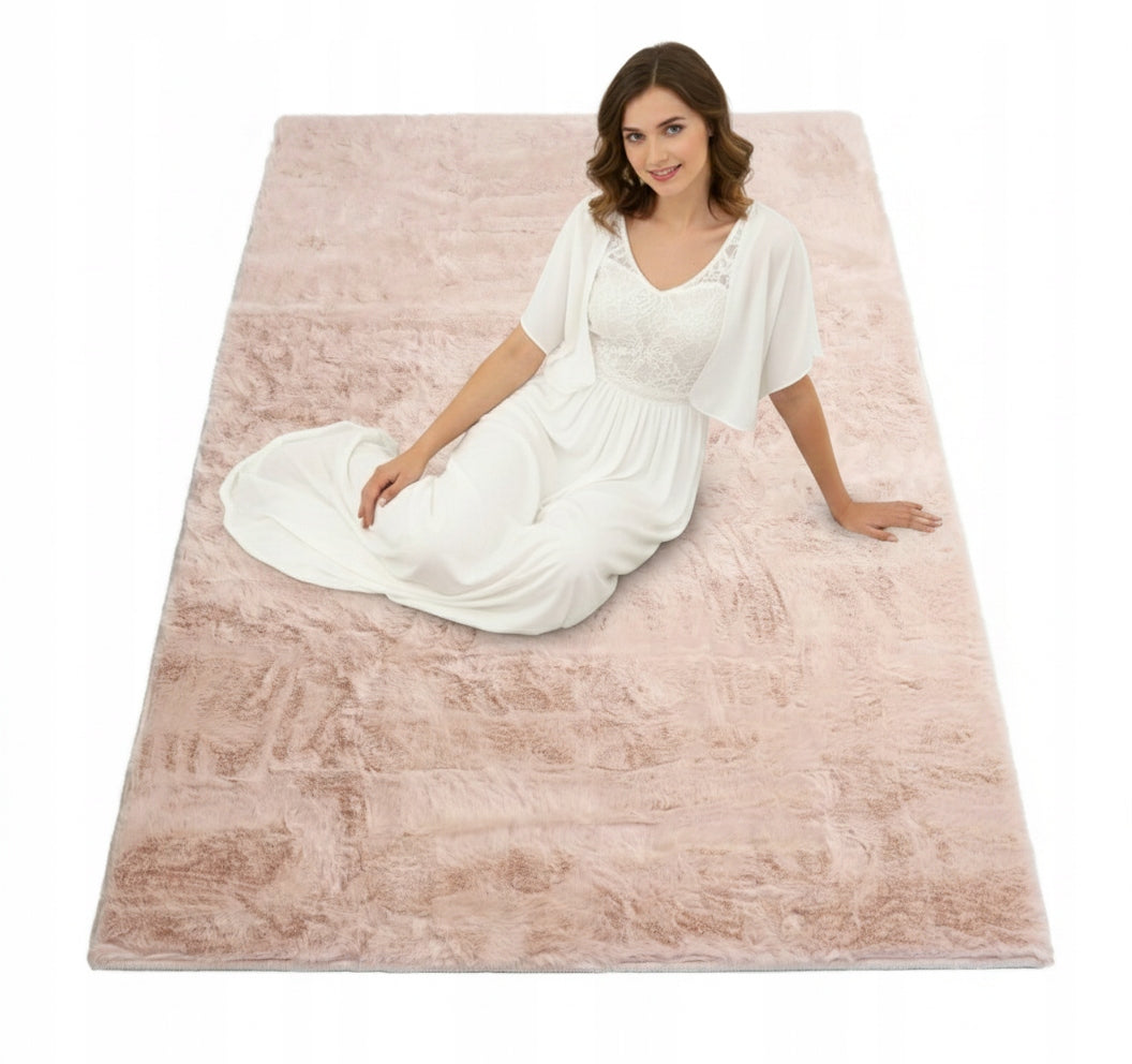 FASHIONABLE PLUSH CARPET RABBIT FUR SOFT VELVET RABBIT 140x200 cm Product width 140 cm