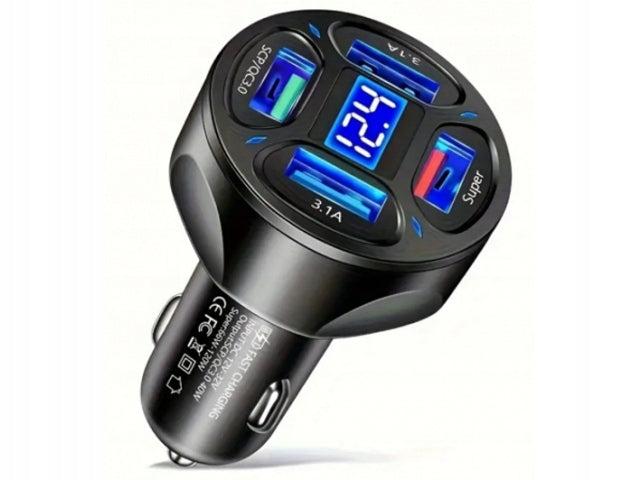 FAST CAR CHARGER 4 x USB QS3.0 3.1A 12/24V 66W Manufacturer code SZYBKA ŁADOWARKA SAMOCHODOWA