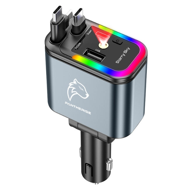 FAST CAR CHARGER FOR PHONE CABLE 5in1 USB-C LIGHTNING USB QC