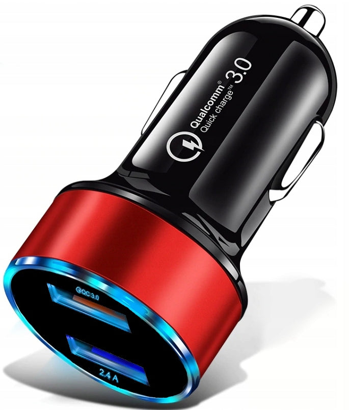 FAST CAR CHARGER USB QC 3.0 LED BATTERY VOLTAGE METER Cable length 0 m