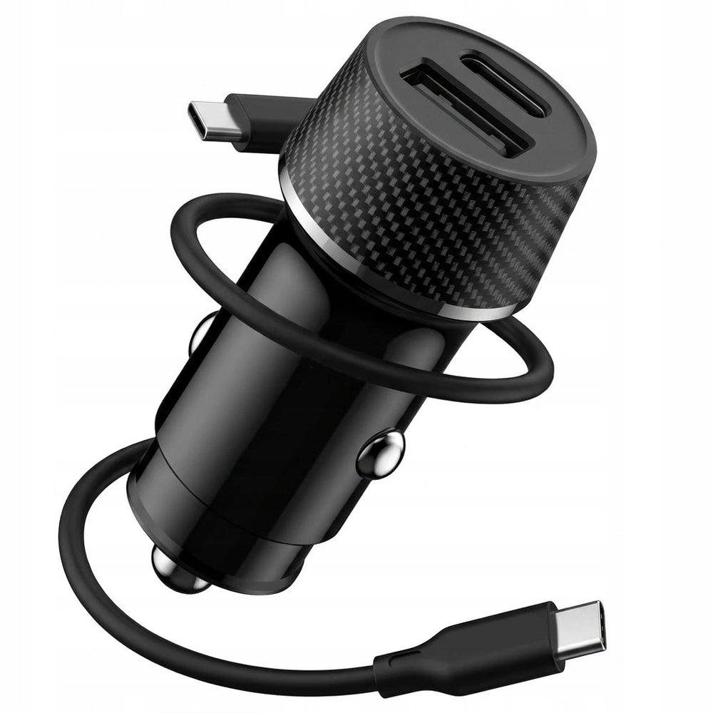 FAST CAR CHARGER USB / USB-C 48W TYPE-C CABLE 1m POWERFUL