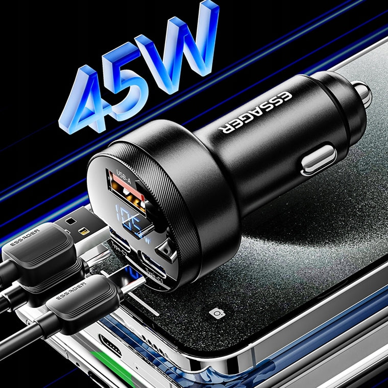 FAST CAR CHARGER USB - USB-C QC PD 100W FOR CIGARETTE LIGHTER AUTO Manufacturer Essager