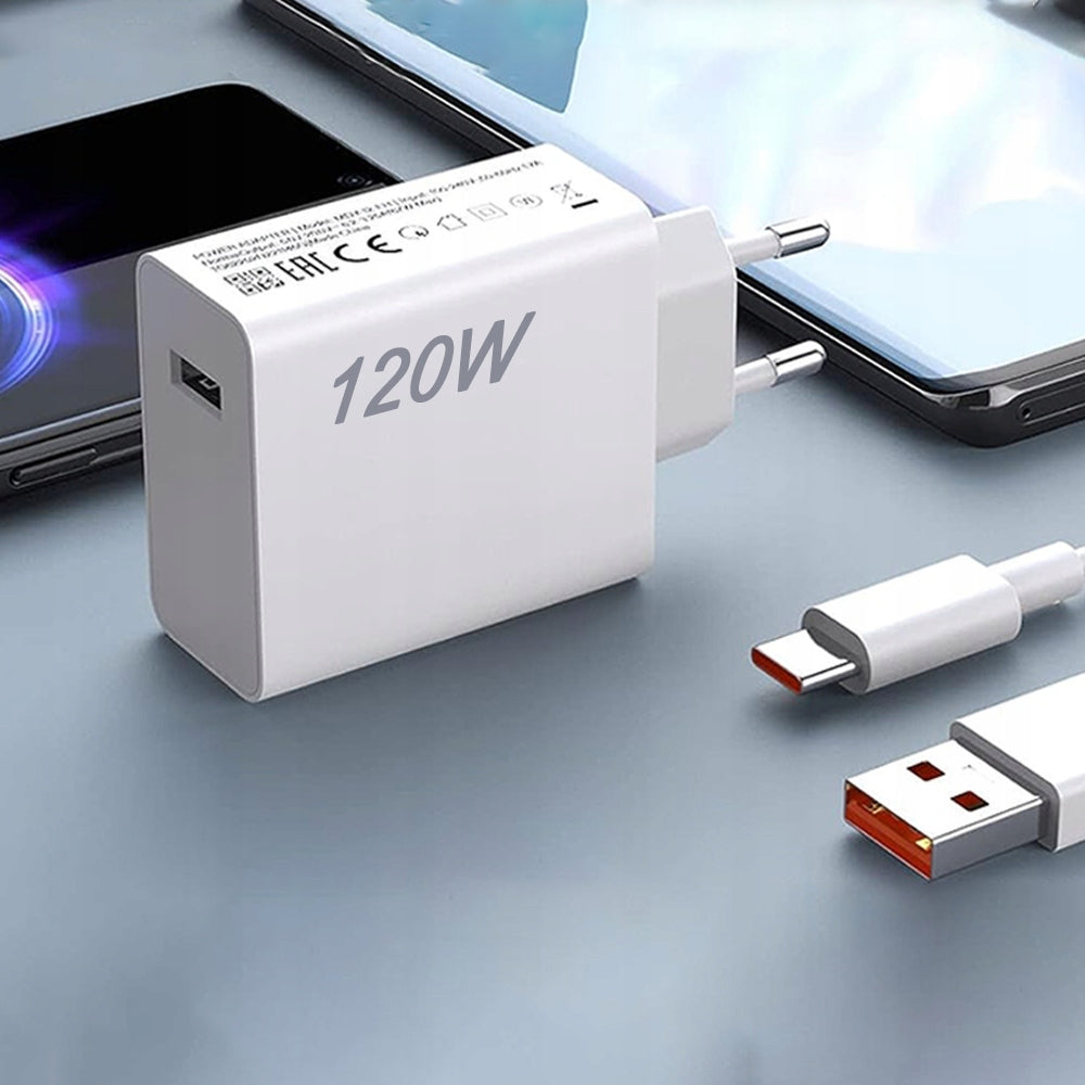 FAST CHARGER XIAOMI 120W HyperCharge COMBO + 1M USB-C CABLE with cable Manufacturer code 6972452280597