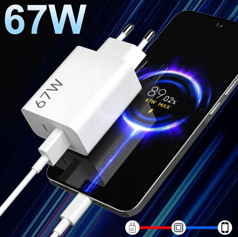 FAST CHARGER XIAOMI SET USB CABLE type C MI CHARGE 67W 2xUSB Manufacturer code BHR9465EU