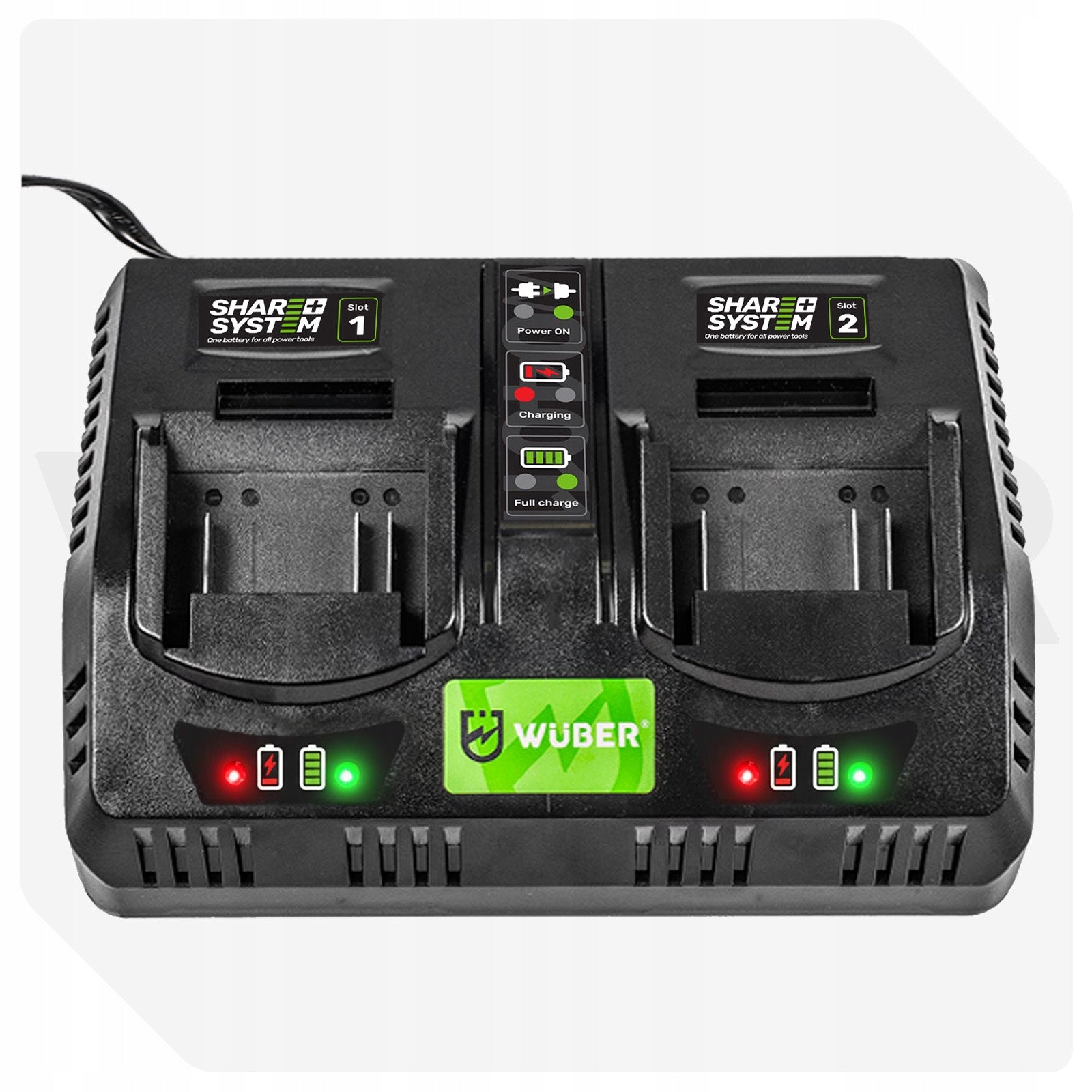 FAST DUAL CHARGER FOR BATTERIES 21.5 V WUBER SHARE+SYSTEM Packaging status original