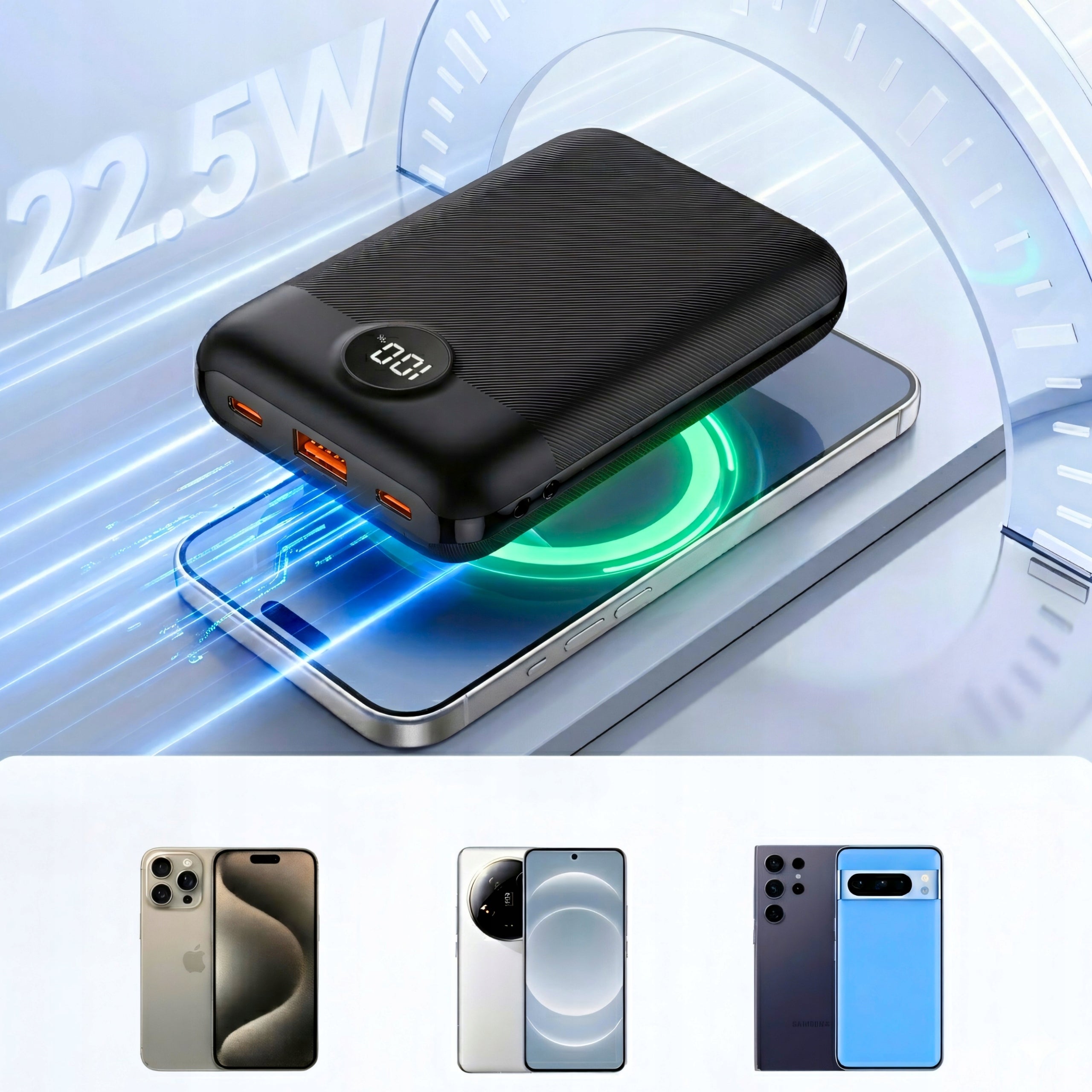 FAST POWERBANK 20000mAh 22,5W QC PD USB C USB POWER BANK POWERFUL TRAVELER Manufacturer code POWERBANK SZYBKI 22,5W 20000mAh QC USB-C USB